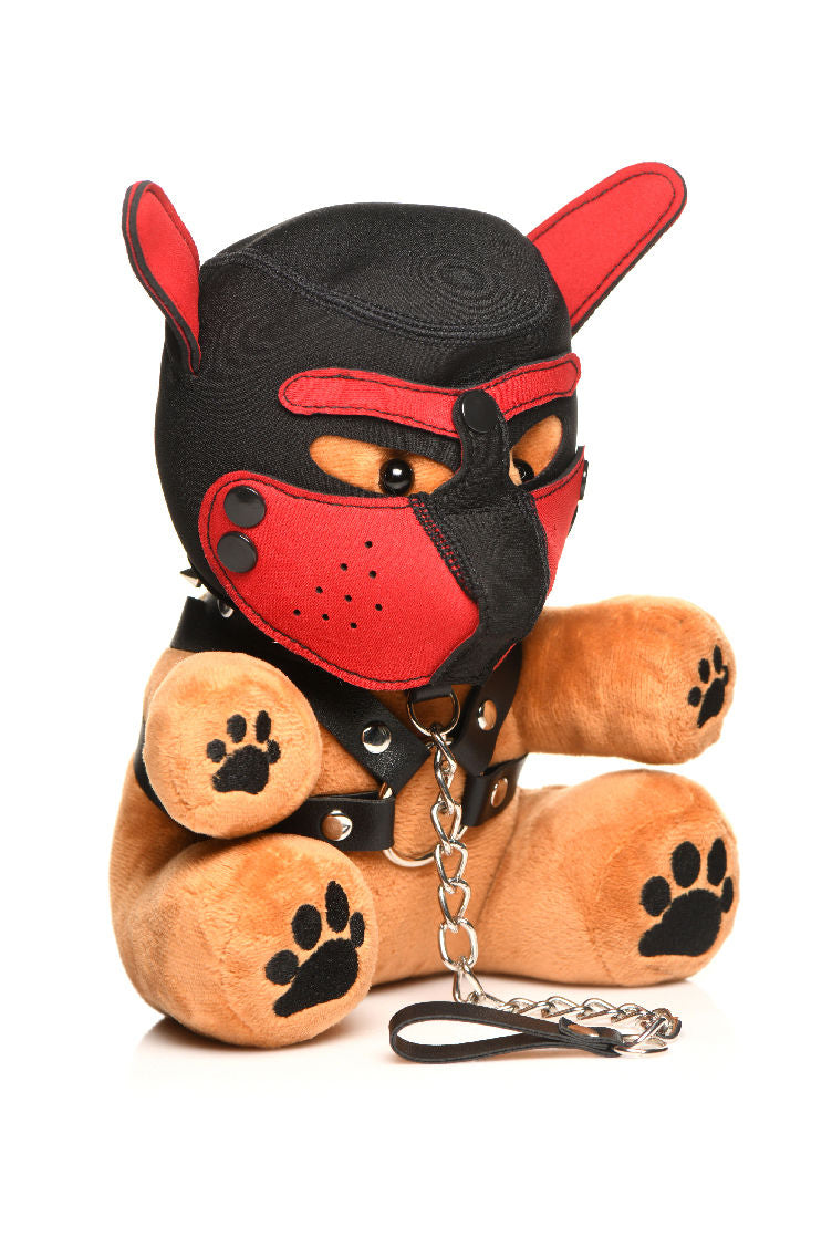 Bondage Pup Bear Plush with Puppy Mask and Leather Harness Party Supplies
