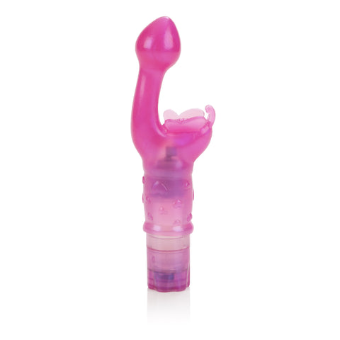 The Original Butterfly Kiss Pink Curvy Multi-Speed G-Spot and Clitoral Massager 2.75 Inch VIBRATORS-RABBIT