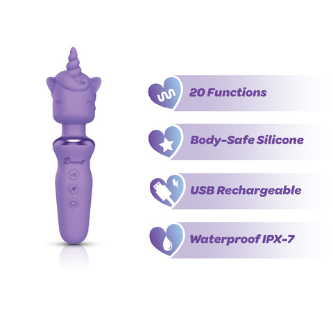 Dreamii Lilac Whirl Powerful Unicorn Wand Massager for Adults Electric Massager