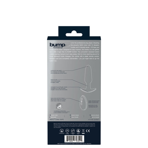 Bump Plus - Rechargeable Remote Control Anal Vibe - Just Black Butt Plugs - Vibrating
