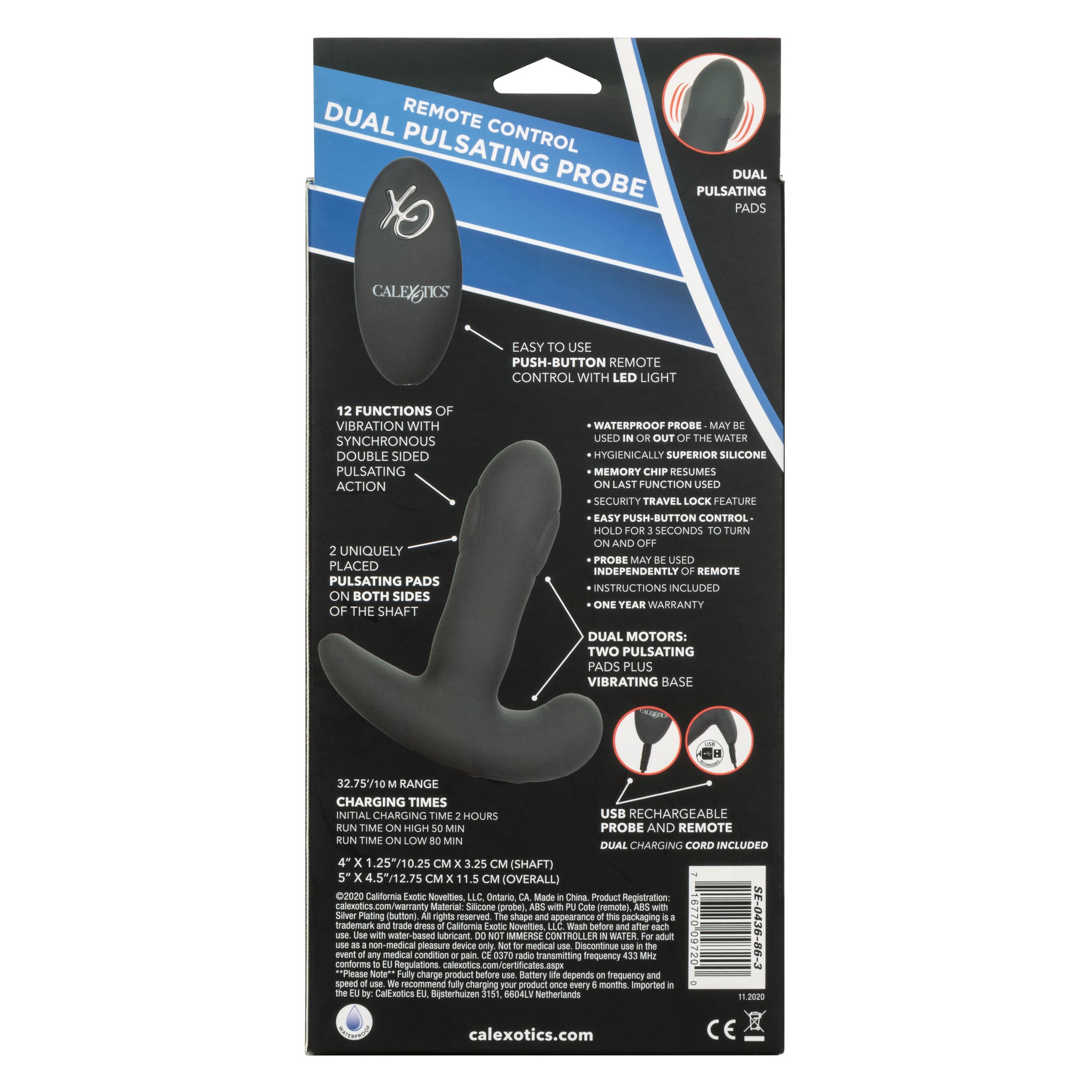 Eclipse Remote Control Dual Motor Pulsating Anal Probe Toy > Anal Range > Vibrating Butt Plugs