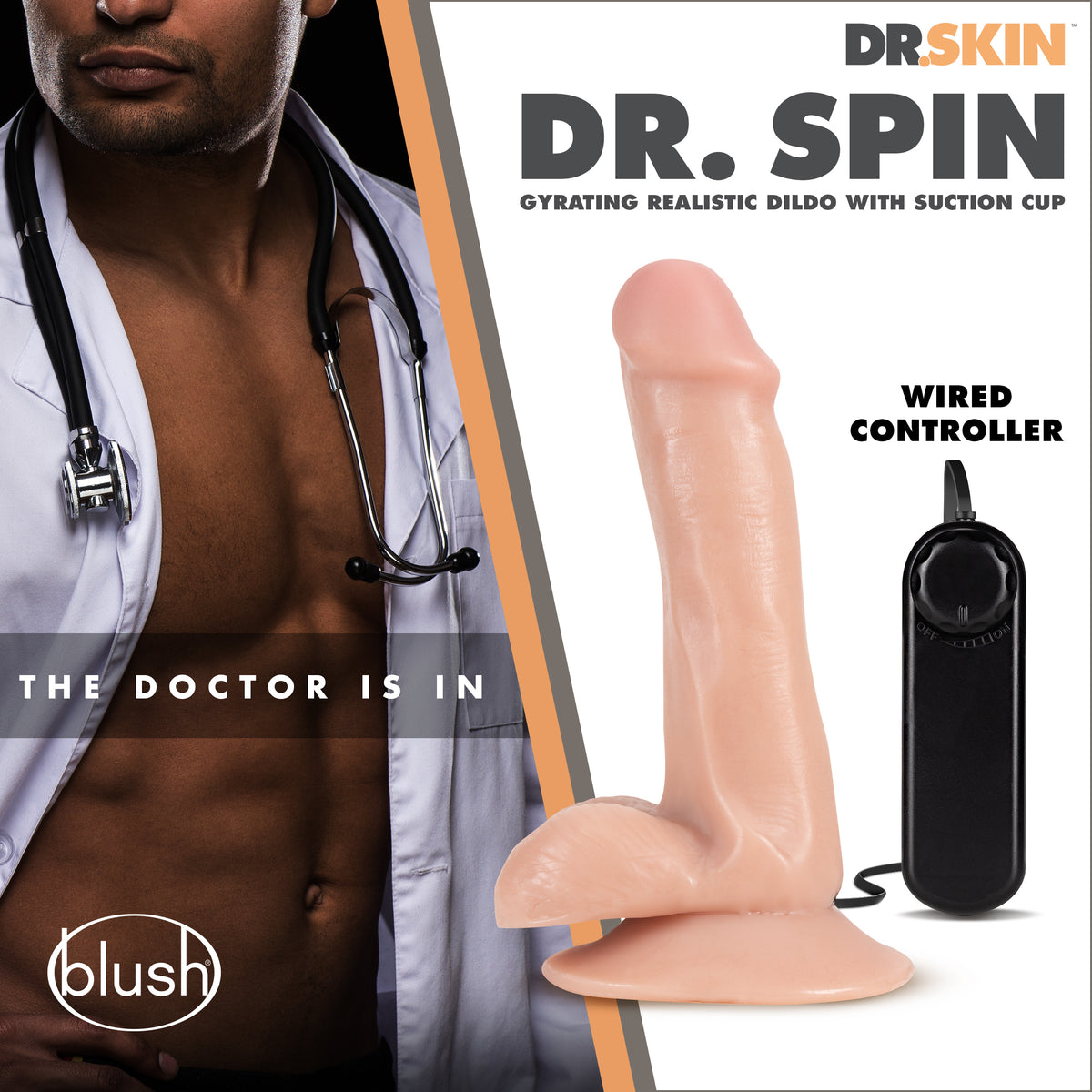 Dr. Spin Gyrating 6 Inch Realistic Vanilla Dildo Shaft > Vibrators > Realistic Vibrators