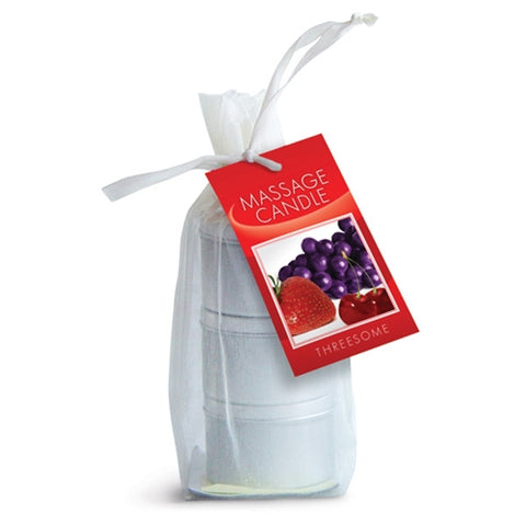 Edible Massage Candle Threesome Cherry Strawberry Melon Flavored Candles 3 Pack Massage Candles