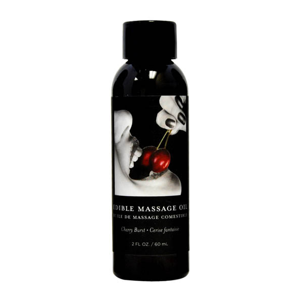 Edible Massage Oil Cherry Burst Flavored 59 ml Bottle Massage Oil