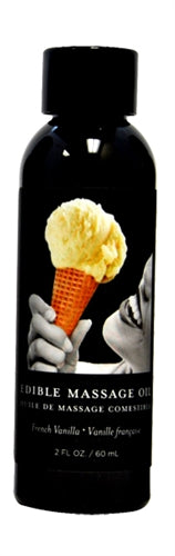 Edible Massage Oil French Vanilla Flavor 59 ml Bottle Spa Quality Massage Oil