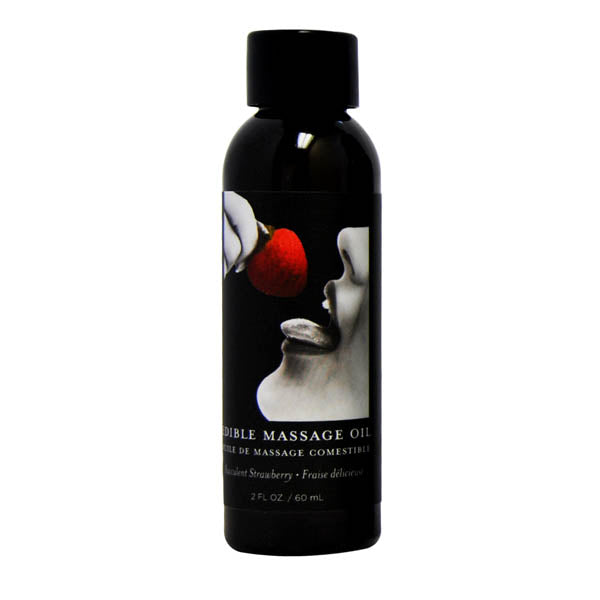 Edible Massage Oil Succulent Strawberry Flavored 59 ml Bottle Massage Oil