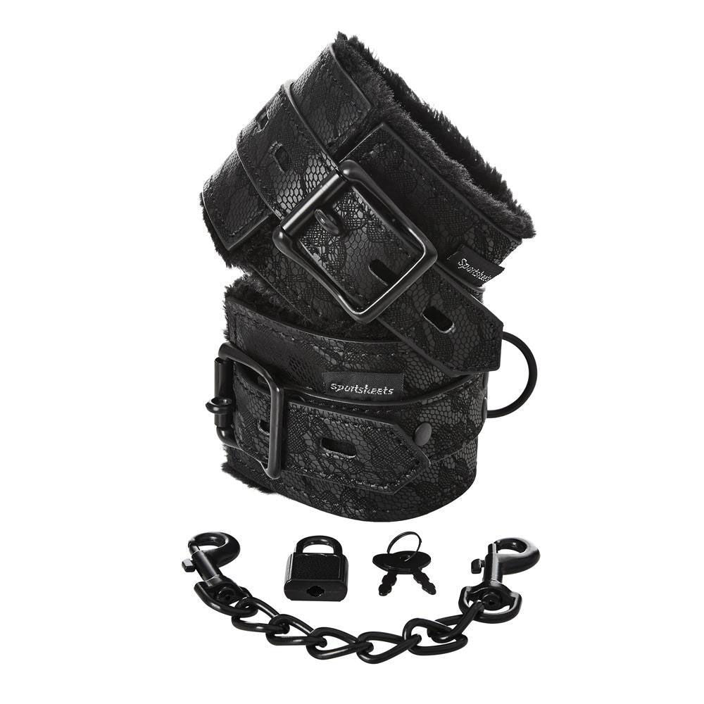 Sincerely Lace Fur Lined Handcuffs for Adult Bondage Play Bondage & Fetish Toys