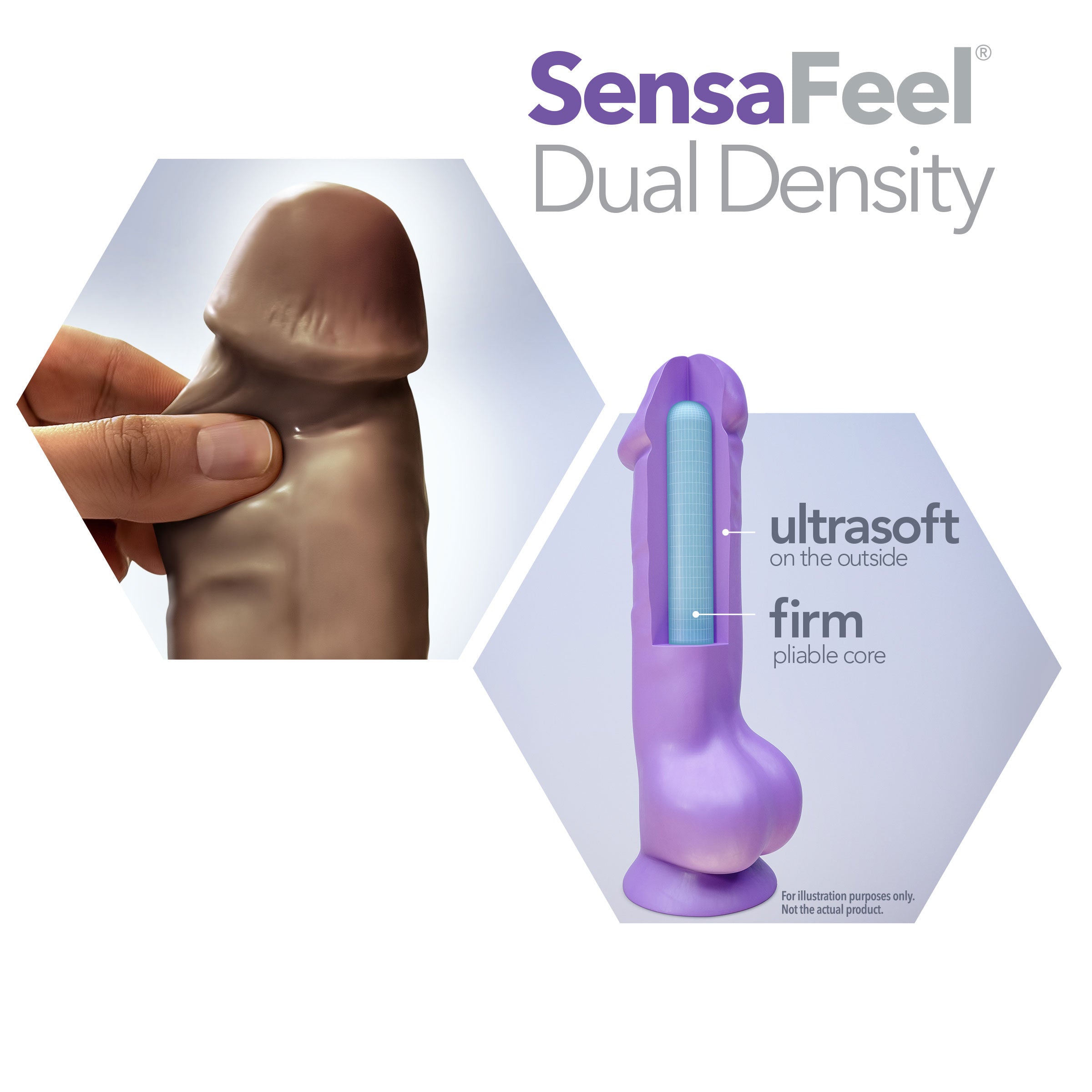 Au Naturel 9 Inch Realistic Dildo with Suction Cup Chocolate > Dildos > Large Dildos