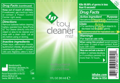 ID Toy Cleaner Mist – Alcohol-Free Toy Cleaner Spray 1 Oz > Essentials > Toy Cleaners