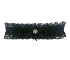 Elegant Moments Black Satin Lace Leg Garter One Size Fit > Clothes > Accessories