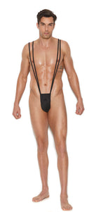 Elegant Moments Men's Suspender Thong Underwear One Size Black > Clothes > Mens Thongs