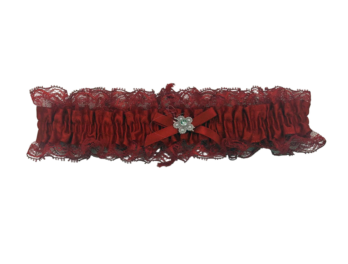 Elegant Moments Red Satin Lace Leg Garter One Size Fit > Clothes > Accessories