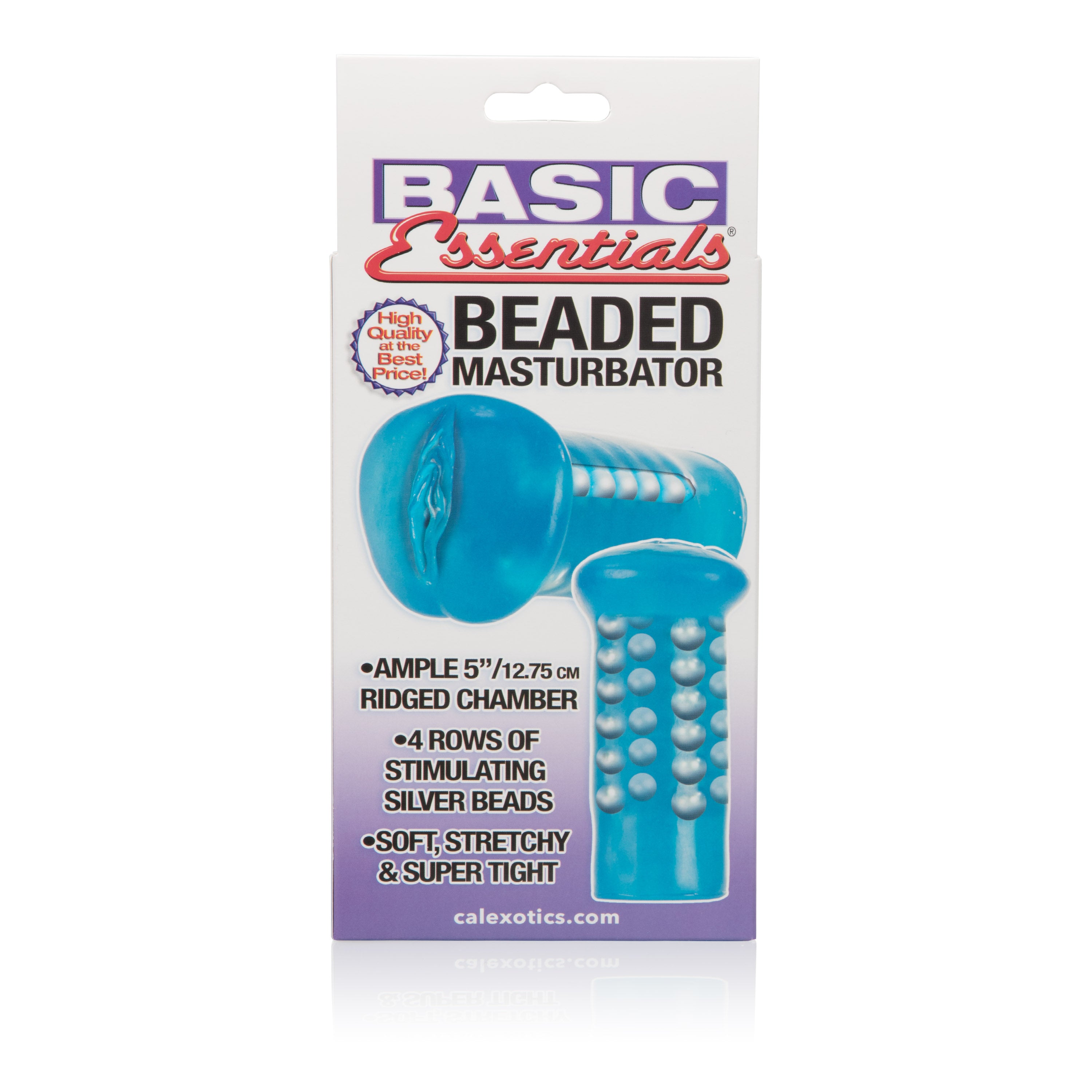 Beaded Masturbator with Silver Stroker Beads for Extra Stimulation Strokers - Manual