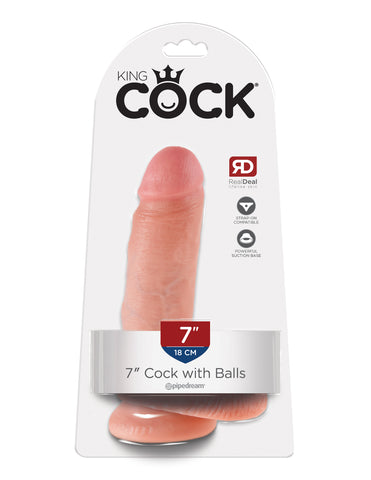 King Cock 7 Inch Dildo With Balls Realistic Silicone Dong Dongs Realistic