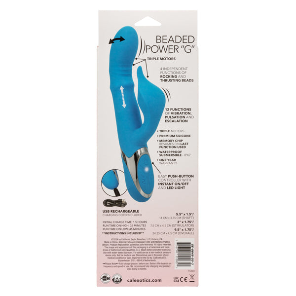 Enchanted Beaded Power G 6 Inch Blue Vibrator > Vibrators > Ladies > Rabbit