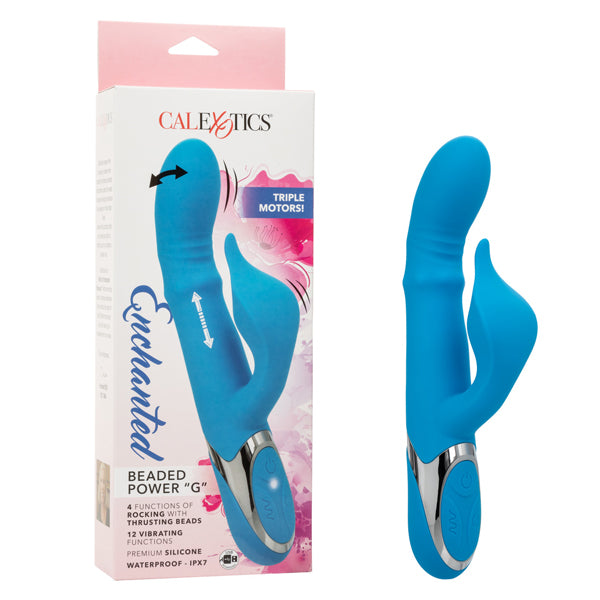 Enchanted Beaded Power G 6 Inch Blue Vibrator > Vibrators > Ladies > Rabbit