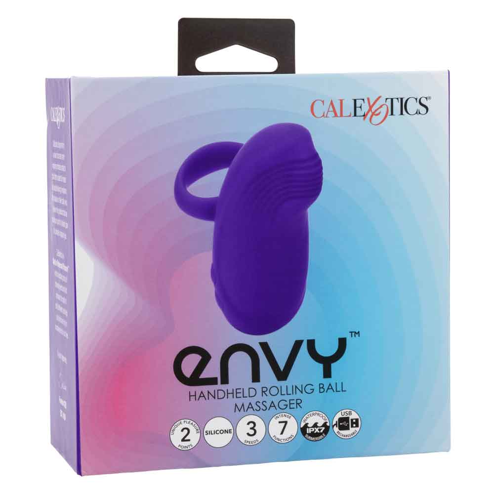 Envy™ Handheld Rolling Ball Massager Purple Silicone Waterproof with 3 Speeds and 7 Functions, > Vibrators > Finger Vibrators
