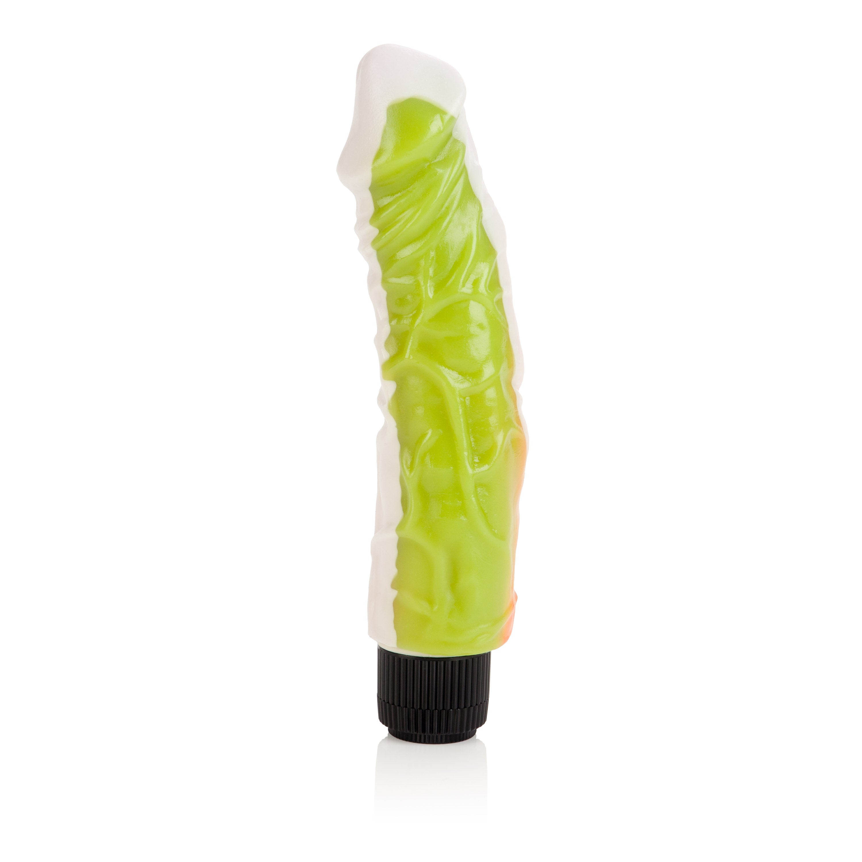 Funky Jelly Vibe 8 Inch Soft Jelly Adult Intimacy Toy Orange Green Vibrators
