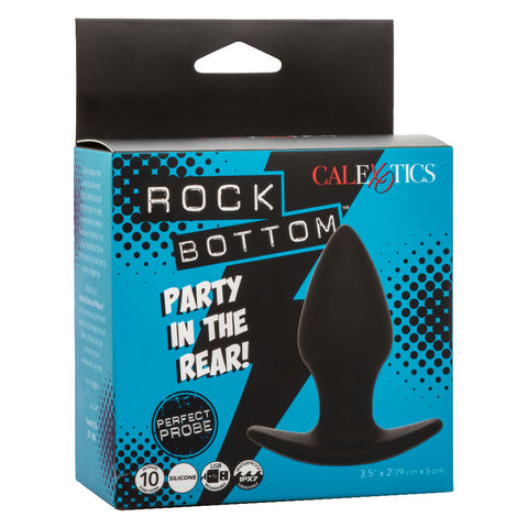 Rock Bottom Perfect Probe Black Ergonomic Adult Toy Plug Black Butt Plugs