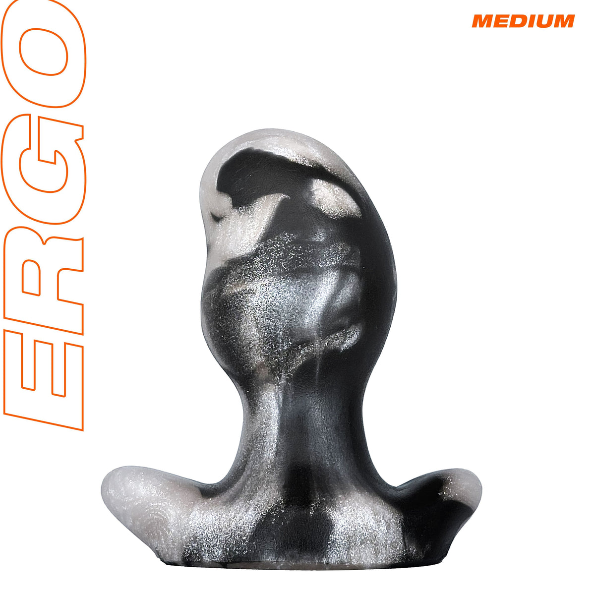 OxBalls Ergo Medium Silicone Butt Plug Platinum Swirl Ergonomic Design > Anal Range > Butt Plugs