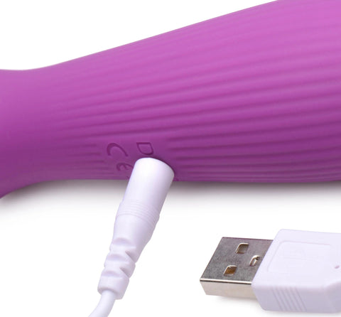 Curve Toys Silicone Wand Massager Magenta Wireless Rechargeable Electric Massager