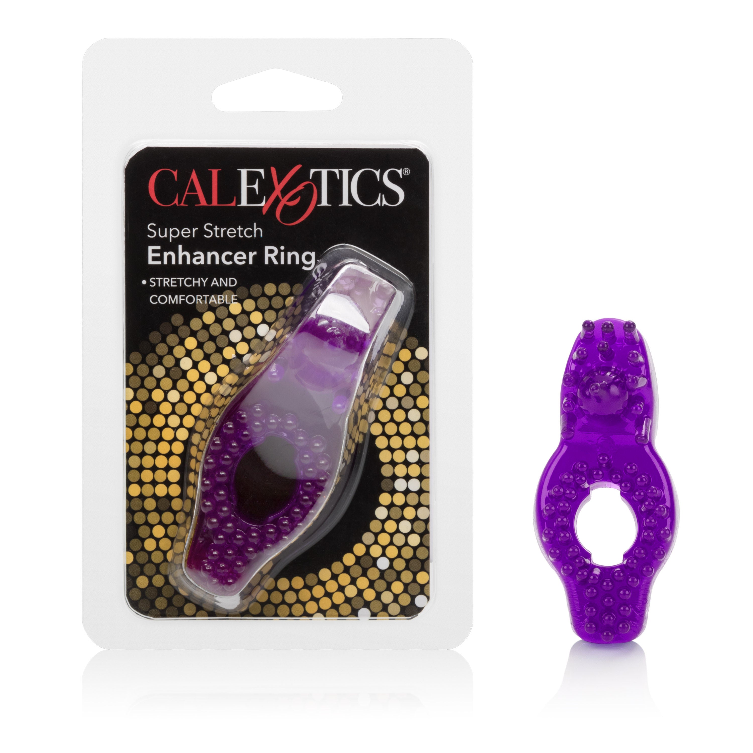 Super Stretch Pink Enhancer Ring With Tickler for Adults Purple COCK RINGS