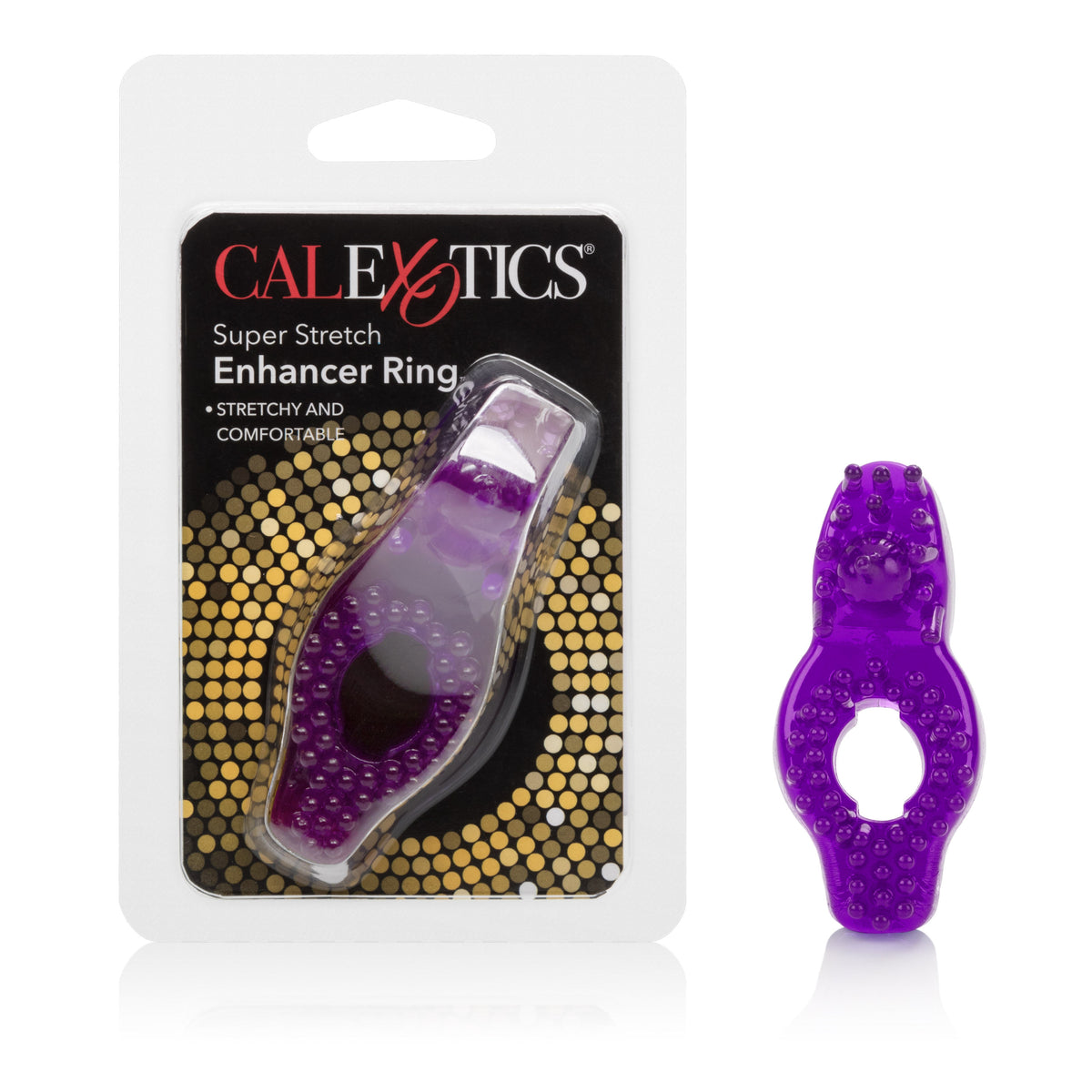 Super Stretch Pink Enhancer Ring With Tickler Purple > Cock Ring > Single