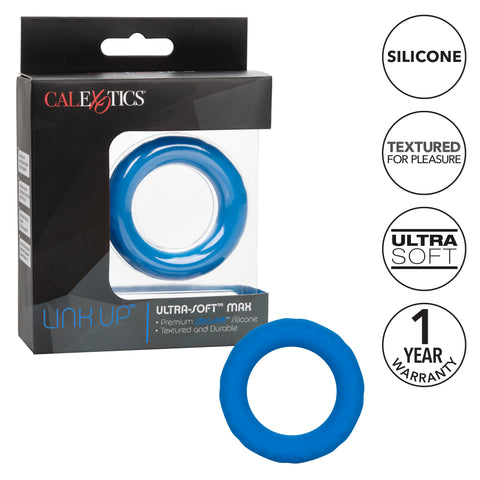 Link Up Ultra-Soft Max Neon Blue Silicone Enhancer Ring
