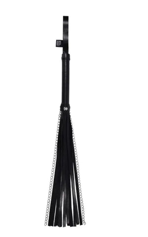 Shadow Chain Flogger – Faux Leather and Chain Impact Toy Black > Bondage Gear > Whips & Floggers