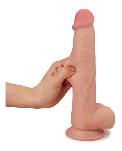 Get Lucky 9 Inch Real Skin Bendable Dildo with Soft Outer Layer > Dildos > Large Dildos
