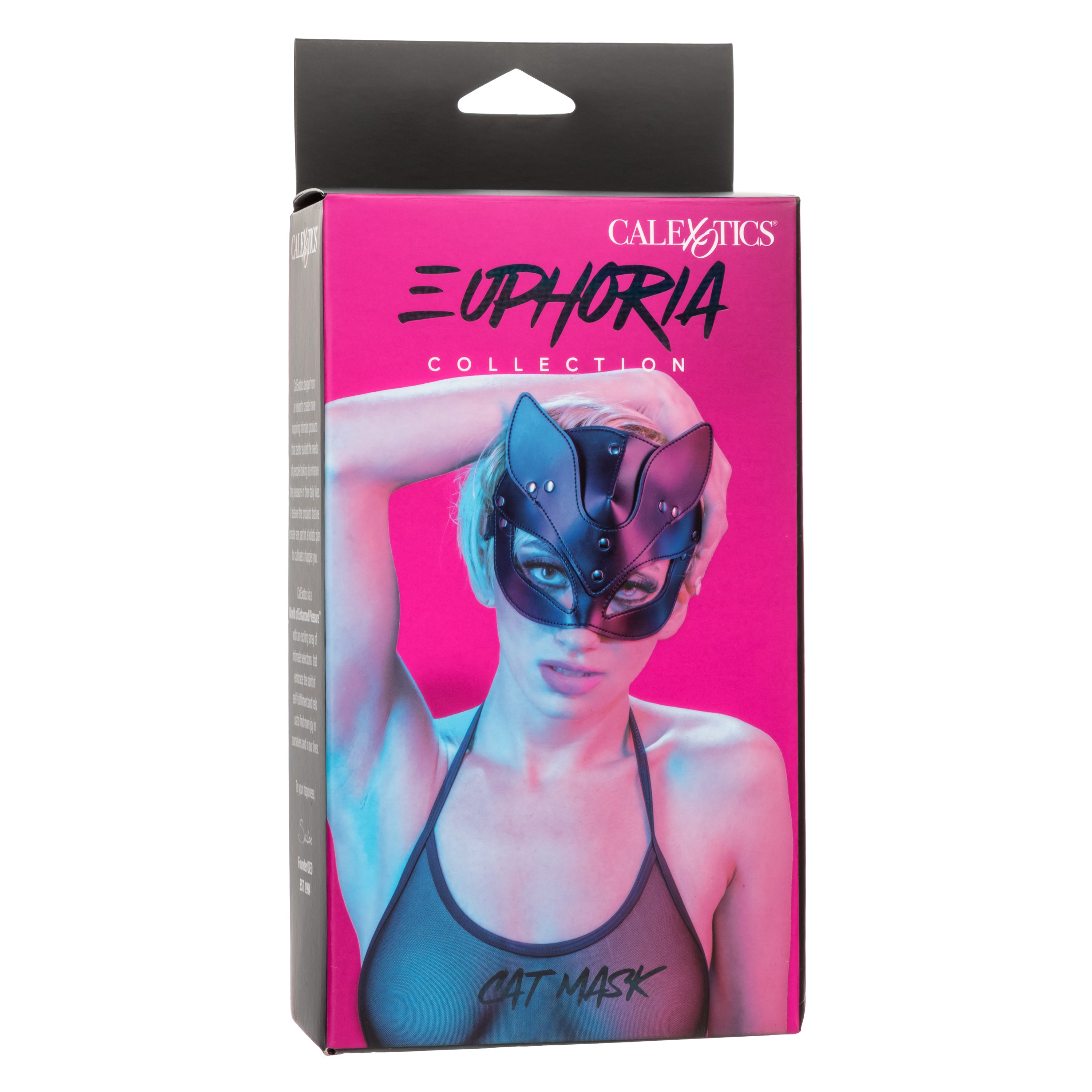 Euphoria Collection Black Cat Mask with Velvet Interior and Adjustable Buckle Closure, 25 Inch Maximum Circumference Costumes