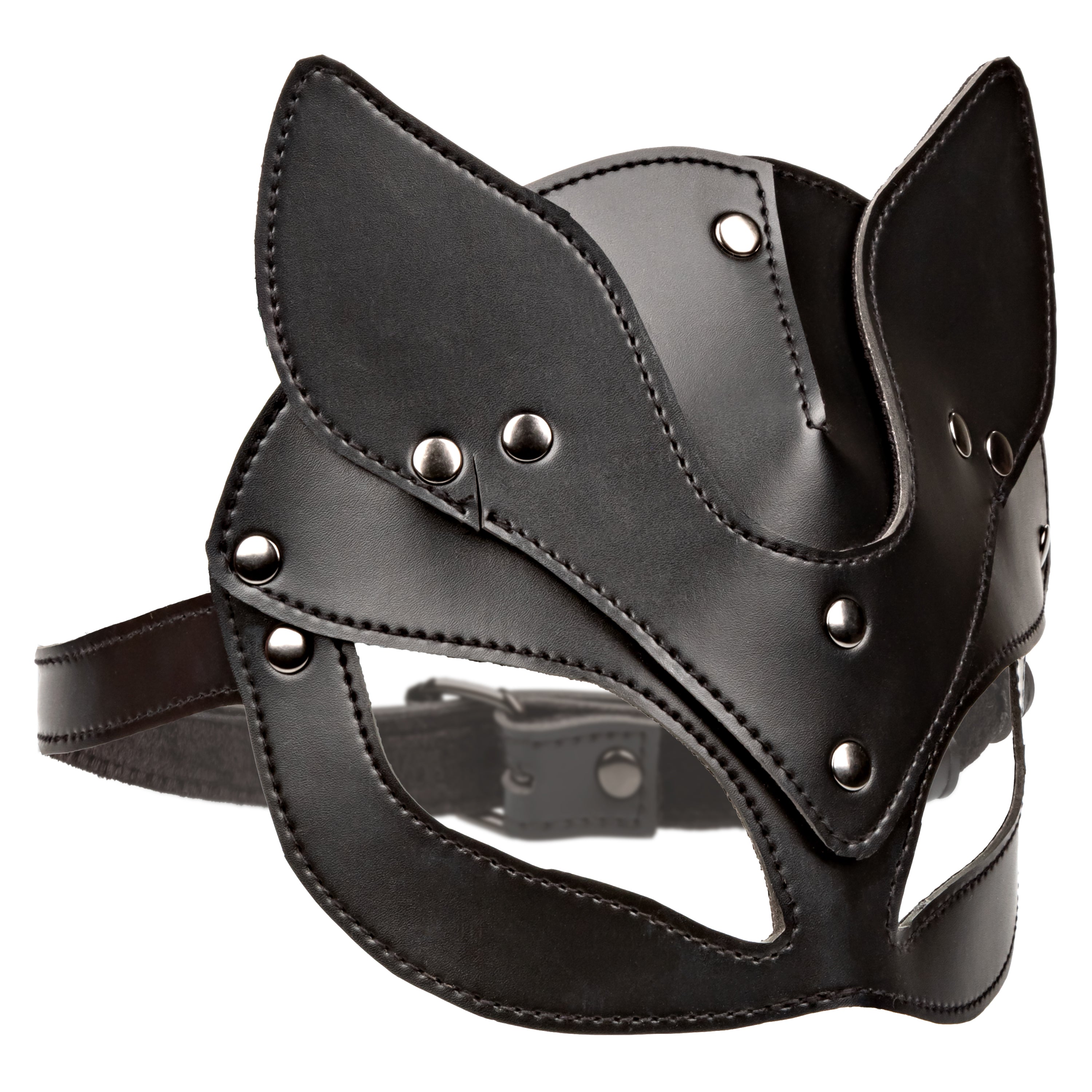 Euphoria Collection Black Cat Mask with Velvet Interior and Adjustable Buckle Closure, 25 Inch Maximum Circumference Costumes