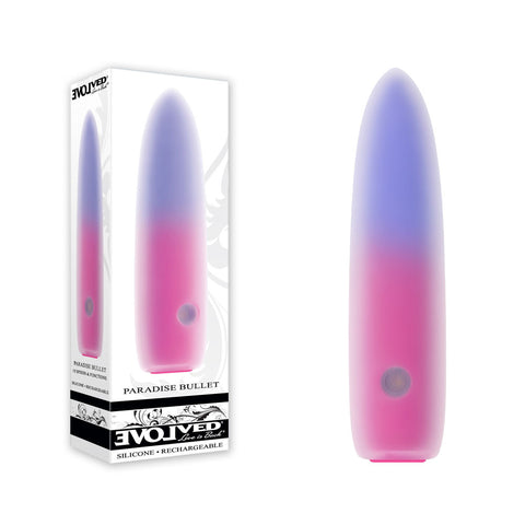 Evolved Paradise Bullet Pink Purple 10.2 cm USB Rechargeable Mini Vibrator BULLETS