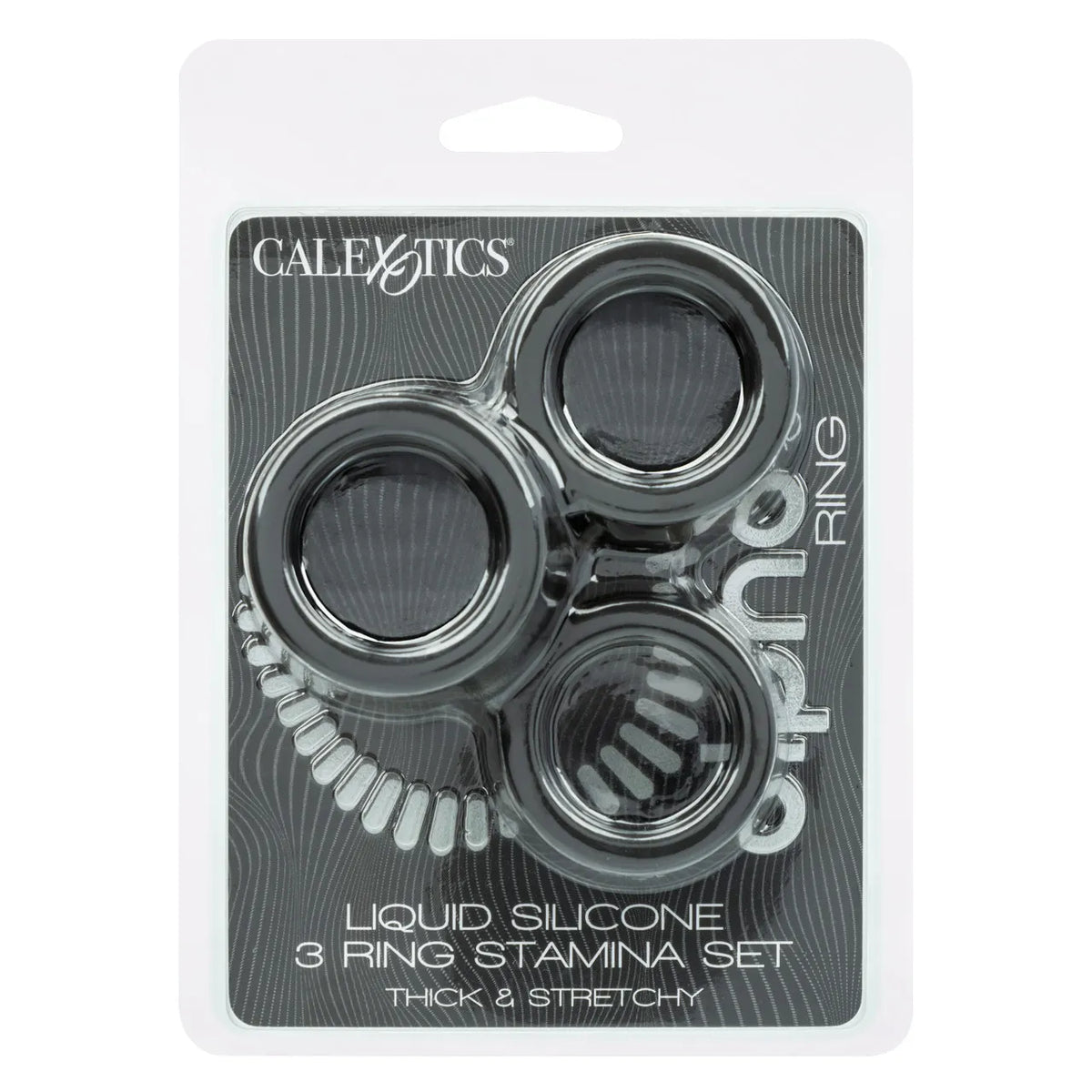 Alpha Stamina Set Black 3 Pack Liquid Silicone Ring Black > Cock Ring > Sets
