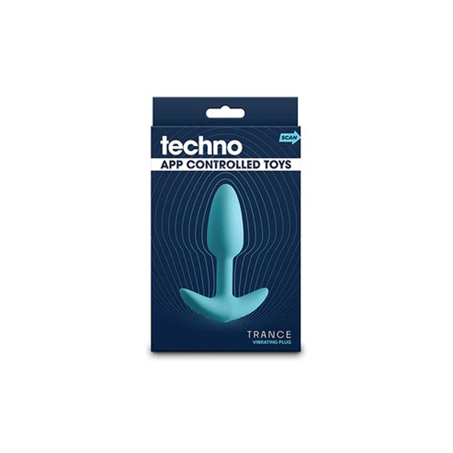 Techno Trance Blue 10.9 cm USB Rechargeable Butt Plug App Control Blue Butt Plugs - Vibrating