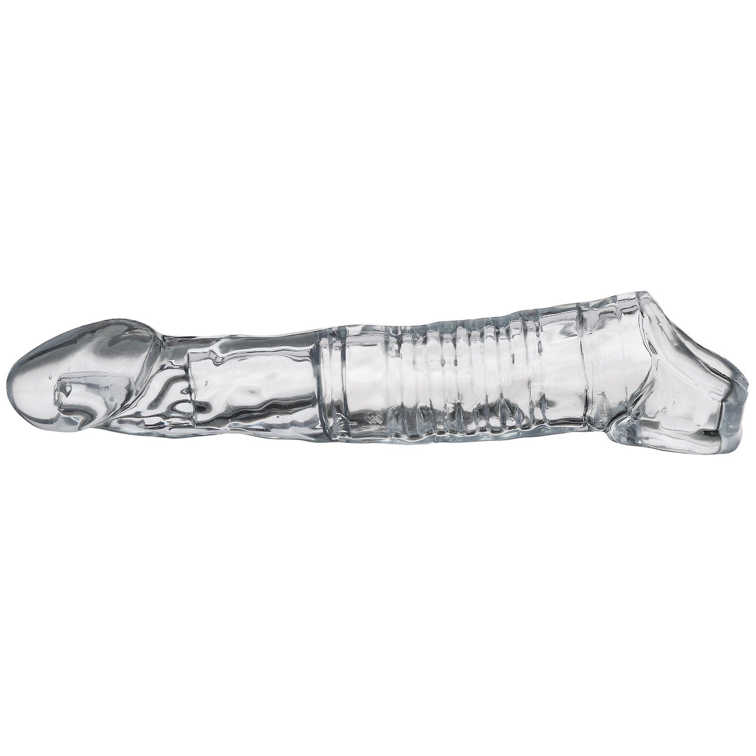 Cloud 9 Novelties Extend XL Clear Penis Sleeve 7.25 Inch with Balls Strap Sleeve Secondary image