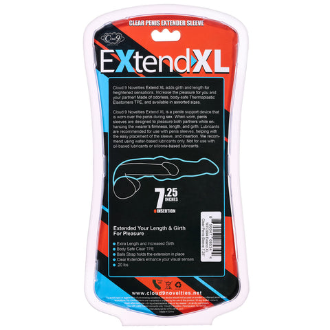 Extend XL Clear Penis Sleeve 7.25 Inch for Enhanced Girth and Length SLEEVES