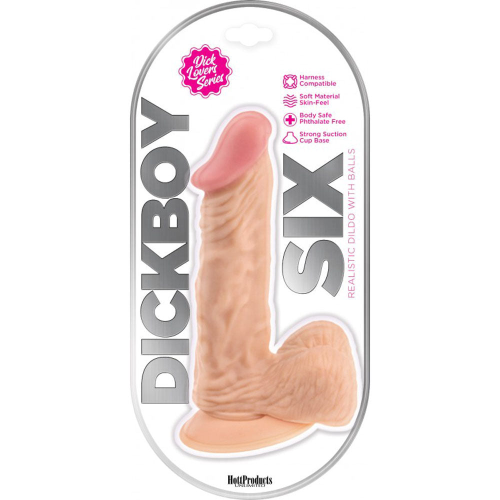 Dick Boy 6 Inch Realistic Dildo with Suction Cup Base Flesh Beige Dongs Realistic