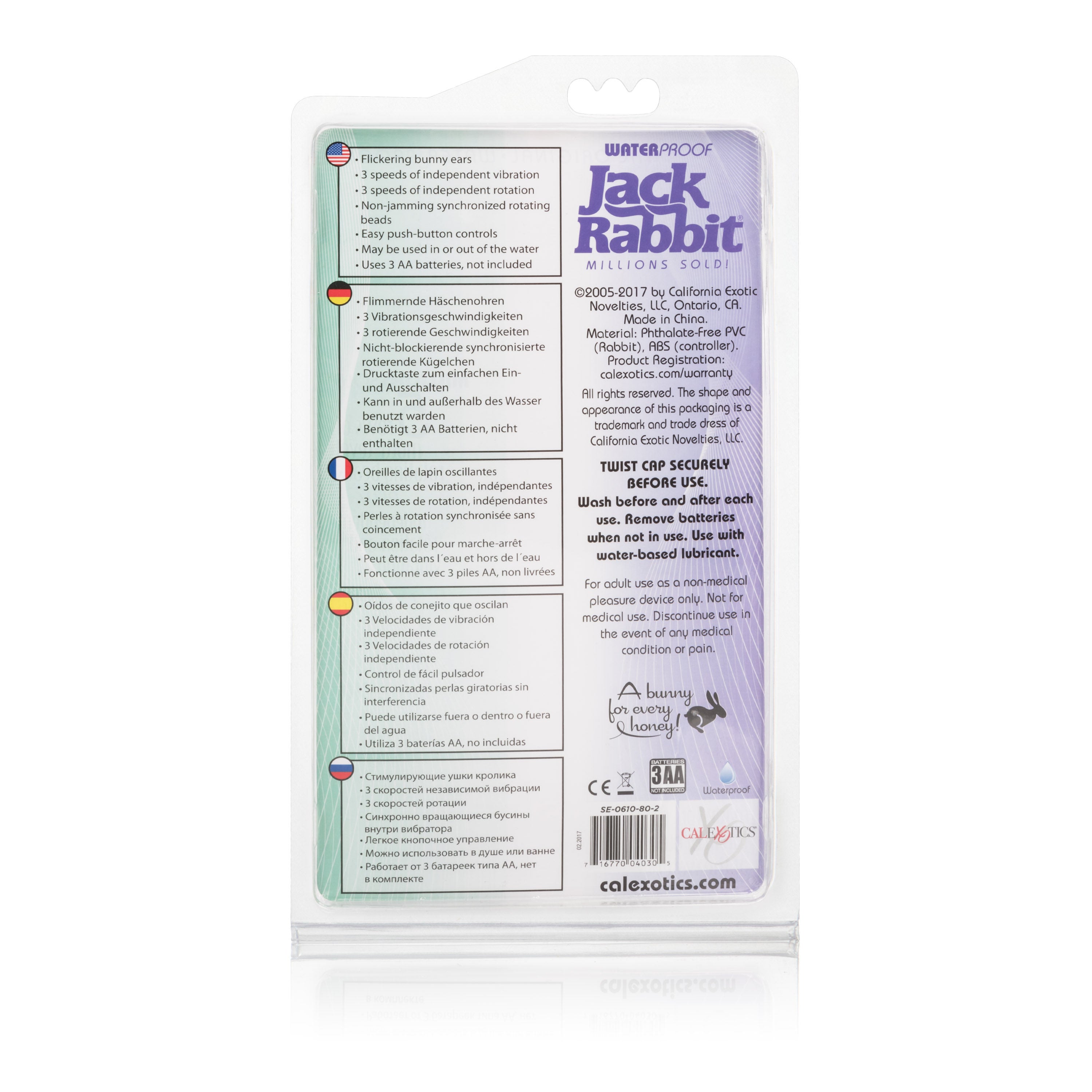 Waterproof Jack Rabbit 5 Rows - Pink VIBRATORS-RABBIT
