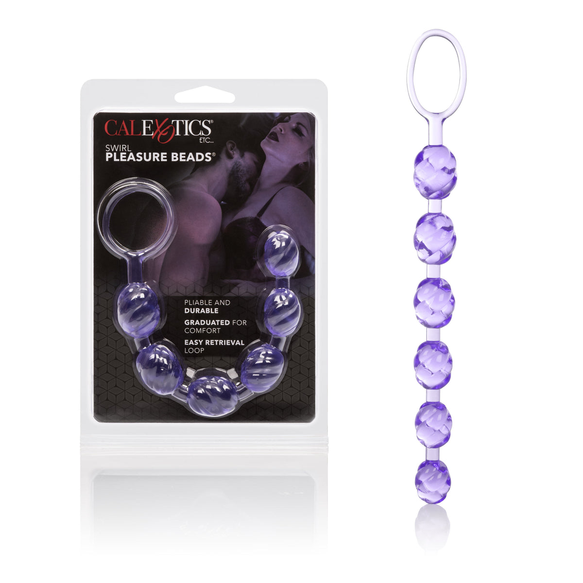 CalExotics Blue Swirl Pleasure Beads Flexible Anal Toy Purple > Anal Range > Anal Beads