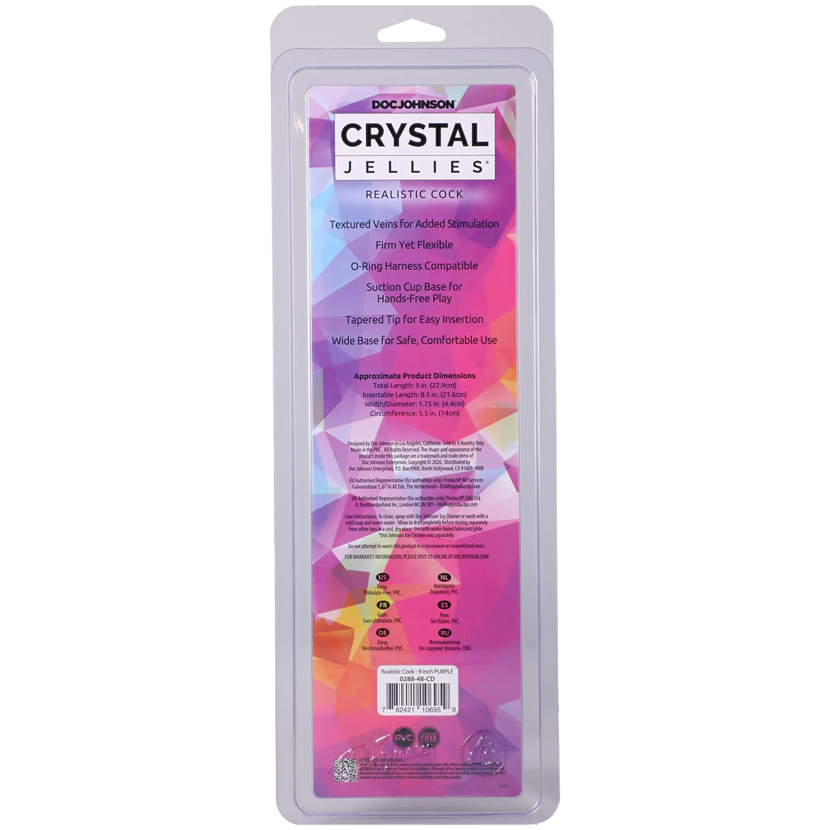 Crystal Jellies 9 Inch Realistic Dildo Suction Cup Base > Dildos > Realistic Dildos