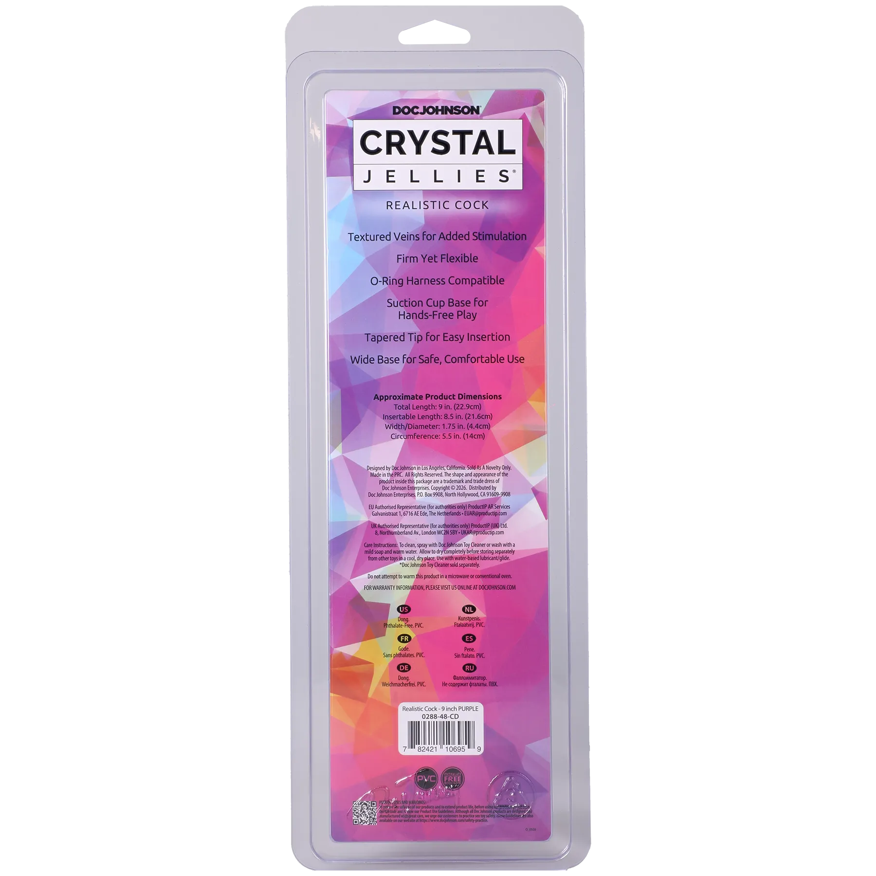 Crystal Jellies 9 Inch Realistic Dildo Suction Cup Base > Dildos > Realistic Dildos