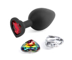 Glams Xchange Heart Medium Butt Plug with Heart Gems > Anal Range > Jewel Butt Plugs
