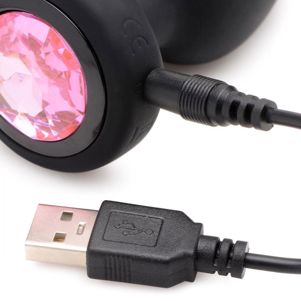 Silicone Pink Gem 3.7 Inch Anal Plug (Small) – Remote-Controlled Vibrating > Anal Range > Jewel Butt Plugs