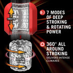 M for Men Slambox Male Masturbator with 7 Rotation Modes Red Red > Sex Toys For Men > Masturbators > Vibrating