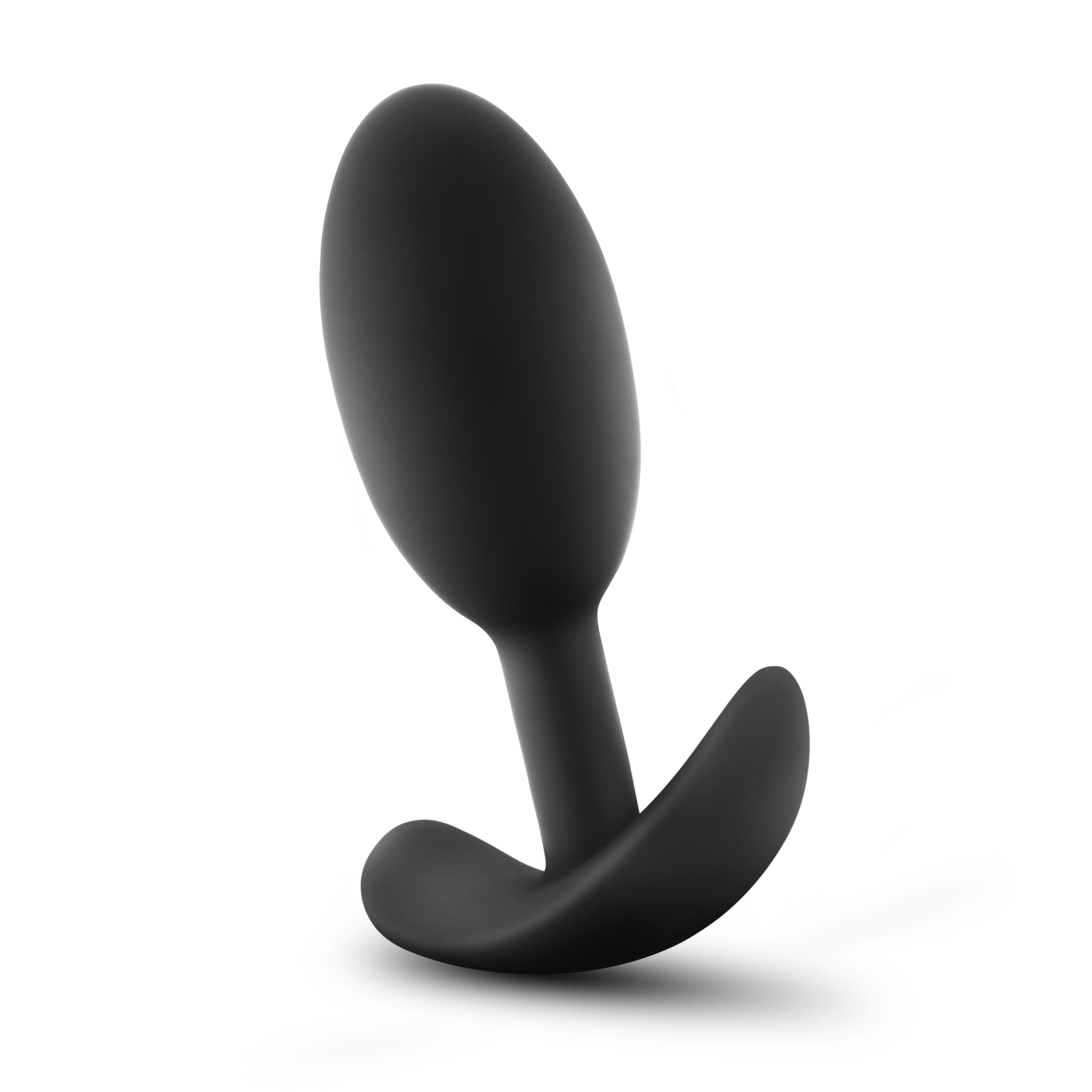 Anal Adventures Platinum Silicone Vibra Slim Plug Medium Black Butt Plugs - Vibrating
