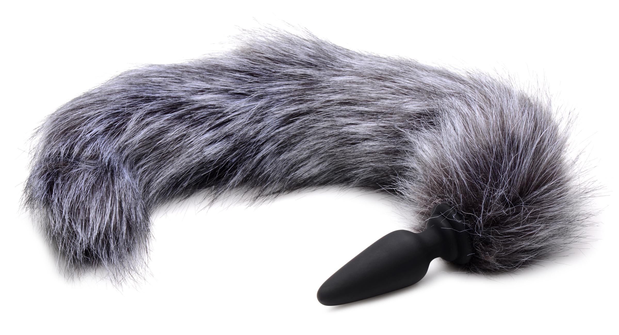 Snap-On Silicone Anal Plug with Three Interchangeable Animal Tails Tails