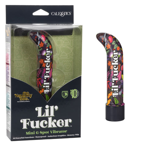 Naughty Bits Lil' Fucker Mini G-Spot Vibrator 4.25 Inch Waterproof with Floral Design BULLETS
