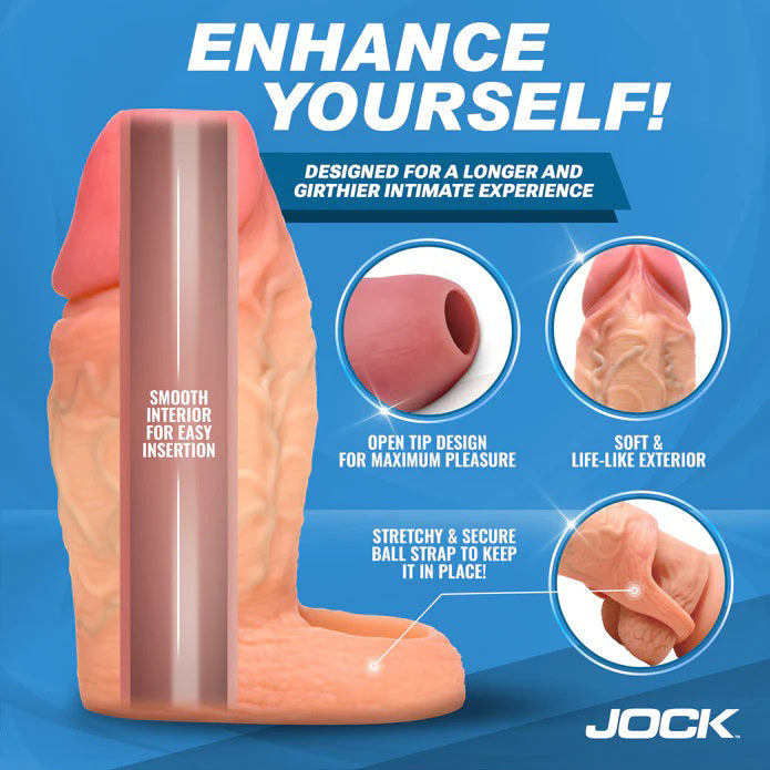 Jock Enhancers 1 Inch Silicone Penis Extension Sleeve Medium SLEEVES
