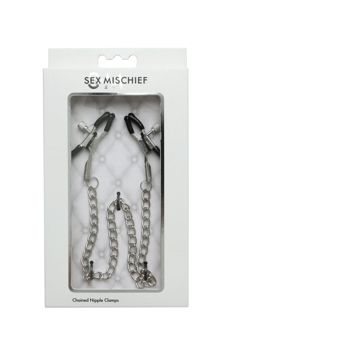 Sex and Mischief Chained Nipple Clamps – Adjustable Rubber-Tipped Nipple Clamps Silver > Sex Toys > Nipple Clamps